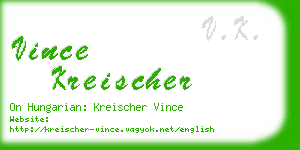vince kreischer business card